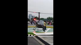 Helicopter Takeoff From Crowd Children's Park! People Enjoyed the View of it