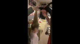 When dads in charge of doing the kids hair