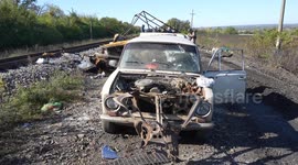 Ukrainian officials say at least 25 people killed, including 13 childrens during Russian attack on column of civilian cars near Kupiansk