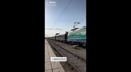 Ariving of Orient Express in Varna, Bulgaria - Train Station.