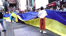 Circle of Defense by Ukrainian activists in New York, NY, USA