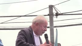 Candidate for the Worker's Party (PT) Luiz Inacio Lula in Sao Paulo, Brazil