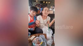 Teenager, 19, and grandmother, 56, shock neighbours by getting engaged despite 37 year age gap
