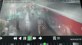 Vigilant cop saves man who slipped while boarding running train in southern India
