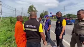 Drunk Buddhist monk arrested over axe rampage in Thailand