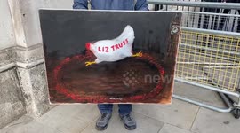 Headless chicken painting appears outside Downing Street ahead of PMQs