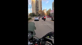 Motorcycle ride through the avenues of Santiago - Chile