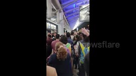 Supporters gather at Tehran airport as Elnaz Rakabi returns home