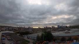 Timelapse of a dull cloudy day over Leeds City Centre,UK