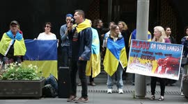 Ukrainians protest at Colgate Palmolive in Sydney, Australia