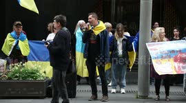 Ukrainians protest at Colgate Palmolive in Sydney, Australia