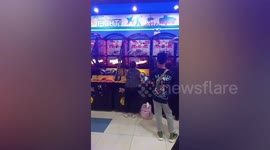 Sharpshooter grandma shows off awesome basketball skills as she scores consecutive points
