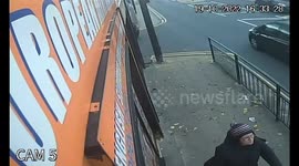 Rapid response police car slams into a railing after colliding with another vehicle