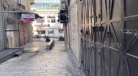 Shops are seen closed during a general strike following the killing of Udai Tamimi by Israeli forces