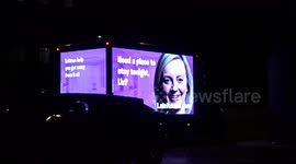 Discounted accommodation advertising seen on Whitehall on the night Liz Truss resigns as British PM