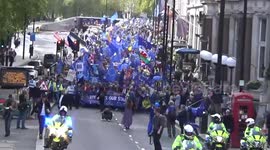 Thousands march in National Rejoin EU demonstration in central London