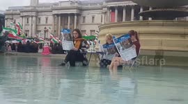 Animal rights activists read mock Guardian newspaper as response to Suella Braverman's comments about protesters