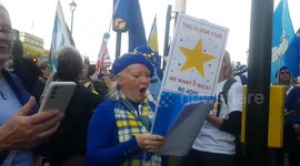 'Holy Tory what a hell of a mess we're in': pro-EU marchers sing anti-government song in London