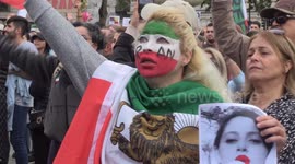 Protesters rally against Iranian regime in London's Trafalgar Square