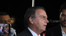 Jair Bolsonaro participates in an interview on SBT in Osasco, Brazil