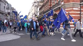 National Rejoin EU March 2022 in St James's on the way to Parliament Square - London
