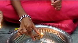 Eco friendly Designer earthen lamps and insence sticks  being made using coding ahead of Hindu festival diwali
