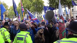 Anti-Brexit protesters boo and shout