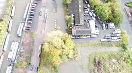 Drone aerial footage shows high river levels on River Stour in Stourbridge following heavy rainfall