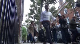 Rishi Sunak leaves his campaign office after declaring he will stand to be prime minister