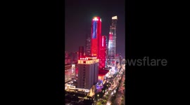 Nanning Landmark Building Light Show In China