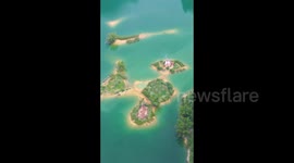 Drone Footage Of Lingyun Haokun Lake In Baise, China