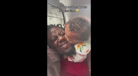 Offended baby is stunned by dad saying NO for the first time