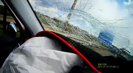 Driving lesson ends with 60mph crash as learner is rammed into motorway barriers by impatient Mercedes driver