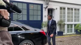 Rishi Sunak leaves his house