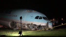 Korean Air flight with 162 passengers crashes after overshooting runway in the Philippines