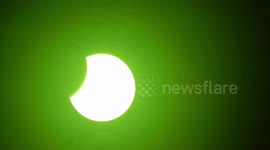 The partial solar eclipse seen over East London saw nearly clear sky's