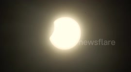 Time lapse video of the partial solar eclipse 2022, viewed from Gloucestershire