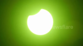 Timelapse showing the different phases of the partial solar eclipse that was seen over East London