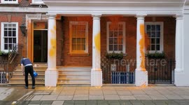 55 Tufton Street, London, after being sprayed with paint by Just Stop Oil.