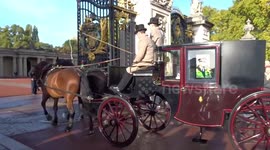 The Royal Mail horse carriage enters Buckingham Palace ahead of Rishi Sunak audience with King Charles III