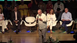 Lula speaks at the act in defense of democracy in Sao Paulo, Brazil