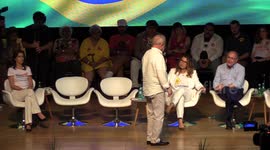 Lula speaks at the act in defense of democracy in Sao Paulo, Brazil