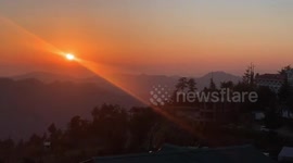 Stunning eclipse of setting sun in India