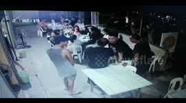 Bizarre moment customers break into dance while crowd flees restaurant during Philippines quake