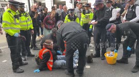 Just Stop Oil protesters block Piccadilly road, London