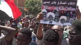 Protest for the anniversary of military coup in Khartoum, Sudan