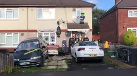 Mum defends Halloween display featuring BODY BAGS just a mile away from where a child killer struck