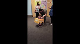 Toddler tips over in a way that is too funny for words, so watch it out!