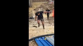 'Might need a crane for this one!' - Man JUST CAN'T get up a slippery ramp