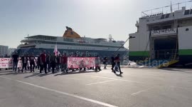 Seamen's unions strike in Athens, Greece
